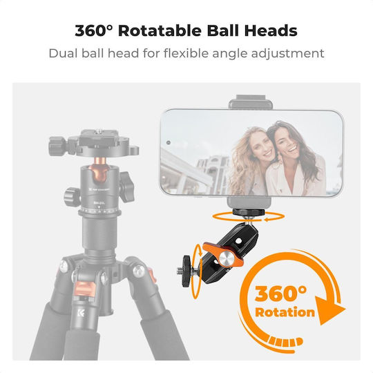 K&f Concept Dual Ball Heads Magic Arm Articulating Mini Magic Arm 1/4"-20 Screw 360° Kf31.137