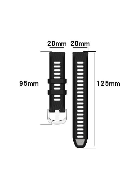 Watch Strap Two Colors Silicone Amazfit Bip 1s 20 Mm Black + Lime Green