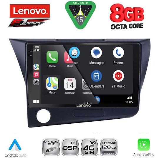 Lenovo Car Audio System for Honda CR-Z 2010-2016 (Bluetooth/USB/WiFi/GPS/Apple-Carplay/Android-Auto) with Touch Screen 9"