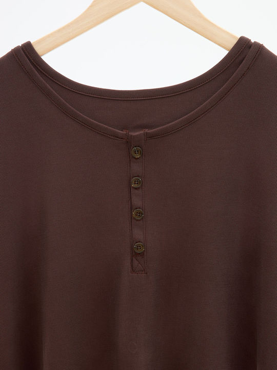 Long Sleeve Blouse Brown
