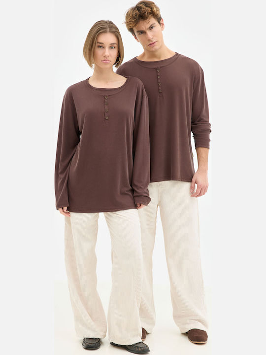Long Sleeve Blouse Brown