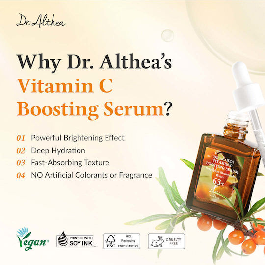 Dr. Althea Vitamin C Boosting Soothing & Anti-aging Serum Face with Vitamin C & Niacinamide for Radiance & Firming 30ml