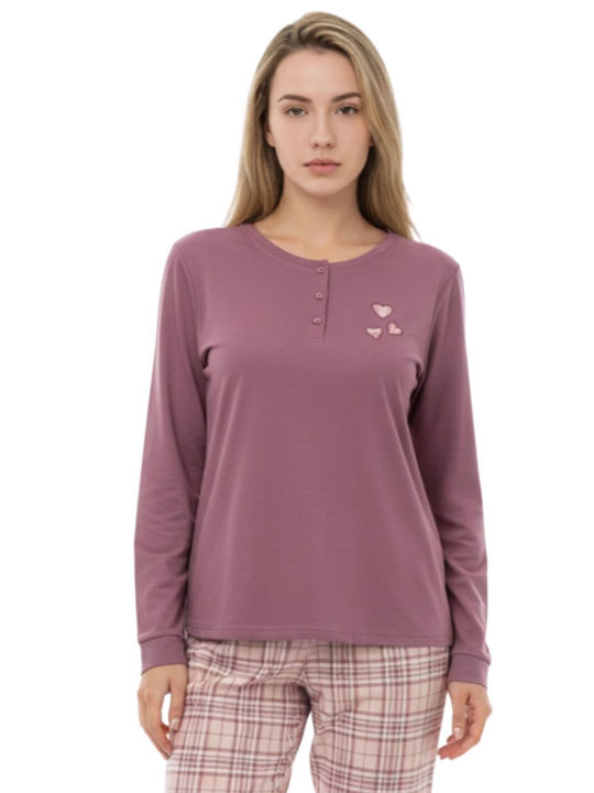 Lovelx Homewear Χειμερινό Γυναικείο Σετ Πιτζάμας Βαμβακερό Σάπιο Μήλο Lovelx Homewear Χειμερινό Γυναικείο Σετ Πιτζάμας Βαμβακερό Σάπιο Μήλο