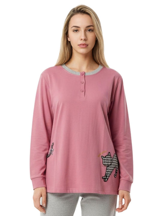 Lovelx Homewear Χειμερινό Γυναικείο Σετ Πιτζάμας Βαμβακερό Σάπιο Μήλο Lovelx Homewear Χειμερινό Γυναικείο Σετ Πιτζάμας Βαμβακερό Σάπιο Μήλο