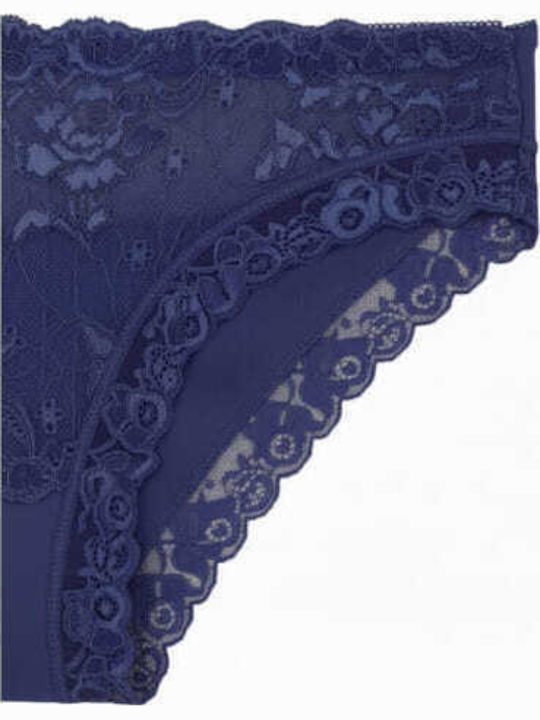 Women's Slip with Lace Blue