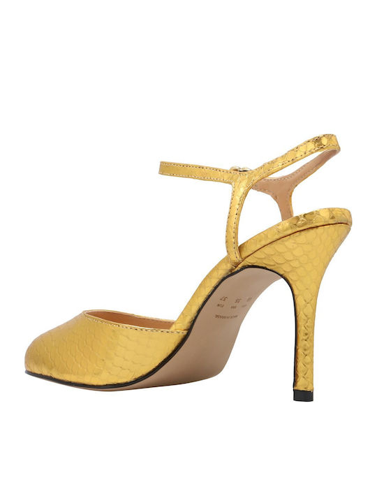 Leder Sandalen Gold