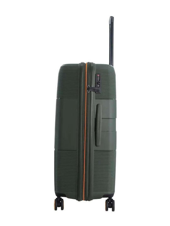 Discovery Large Travel Suitcase Hard Khaki with 4 Wheels Height 76cm DL02H0.71.11