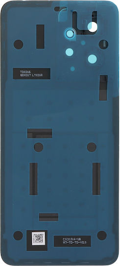 Battery Cover Battery Door + Battery Door Adhesive + Back Camera Lens Bezel Blue for Redmi Note 12 4G