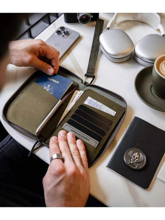 Ανδρικό Πορτοφόλι Ταξιδίου με RFID Πράσινο