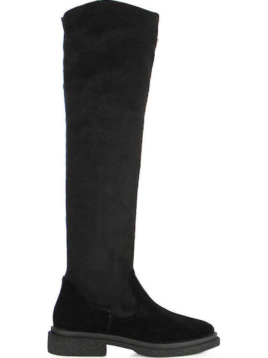 Leder Damenstiefel Schwarz