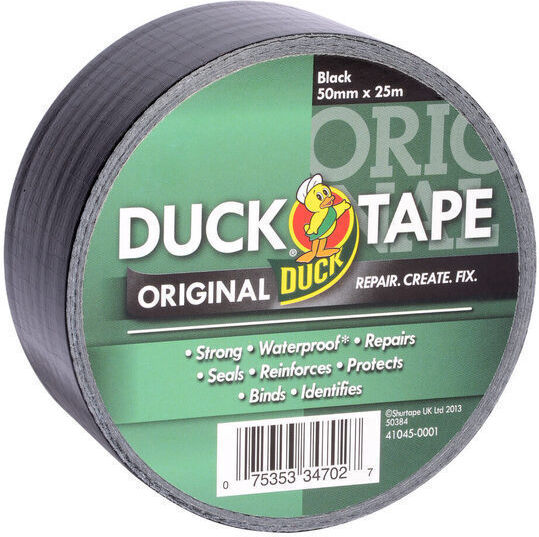 Duck Self-Adhesive Fabric Tape Black 50mmx25m 1pcs