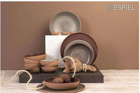 Espiel Stoneware Μπωλ Σερβιρίσματος Στρογγυλό Κεραμικό Γκρι