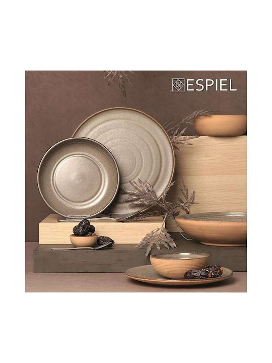 Espiel Stoneware Μπωλ Σερβιρίσματος Στρογγυλό Κεραμικό Γκρι