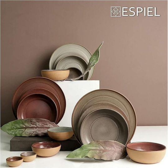 Espiel Stoneware Μπωλ Σερβιρίσματος Στρογγυλό Κεραμικό Γκρι