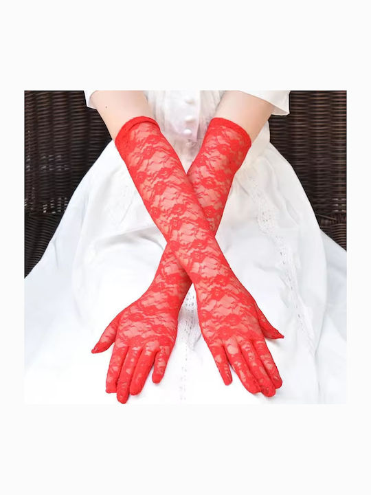 Bridal Gloves Long Lace Fingers White Candace