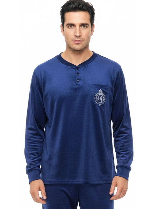 Lovelx Homewear Men's Winter Pajamas Set Blue