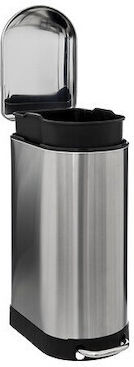 Atmosphera Waste Bin from Inox Steel with Pedal Silver 30lt
