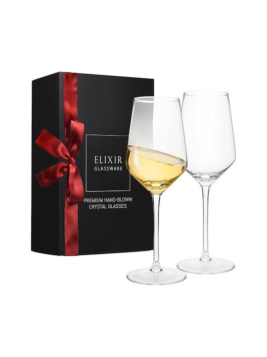 Elixir Set de pahare pentru Vin Alb și Roșu din Cristal Cu picior 414ml 2buc