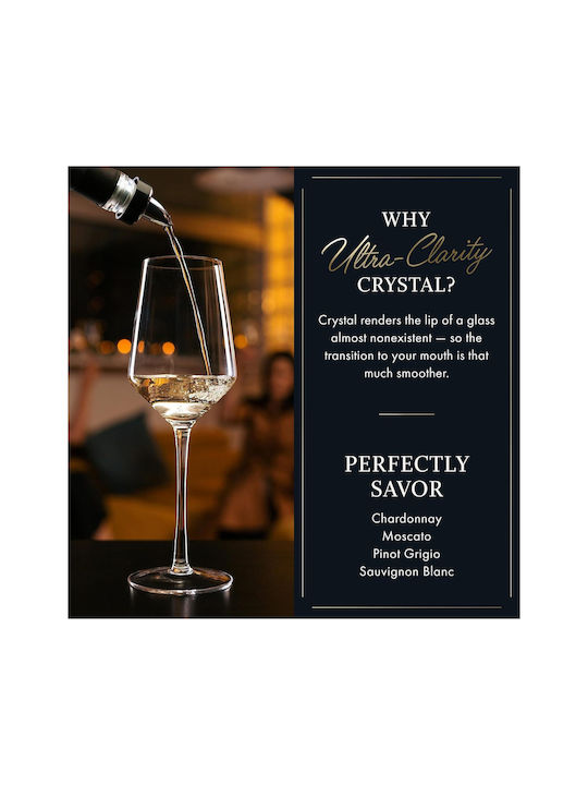 Elixir Set de pahare pentru Vin Alb și Roșu din Cristal Cu picior 414ml 2buc