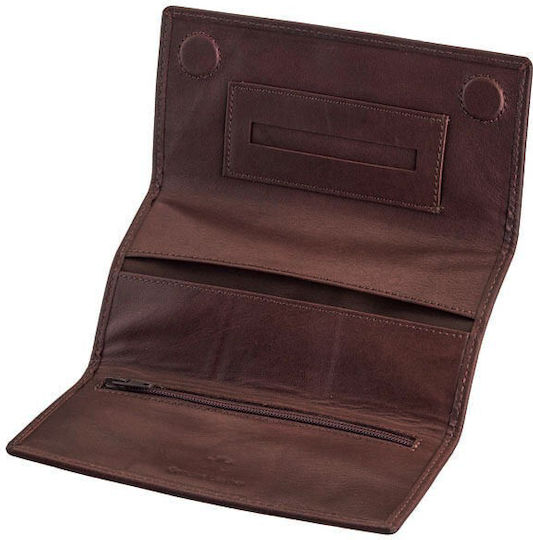 RCM Leather Tobacco Pouch Z27 With Magnetic Clasp Magnet Brown