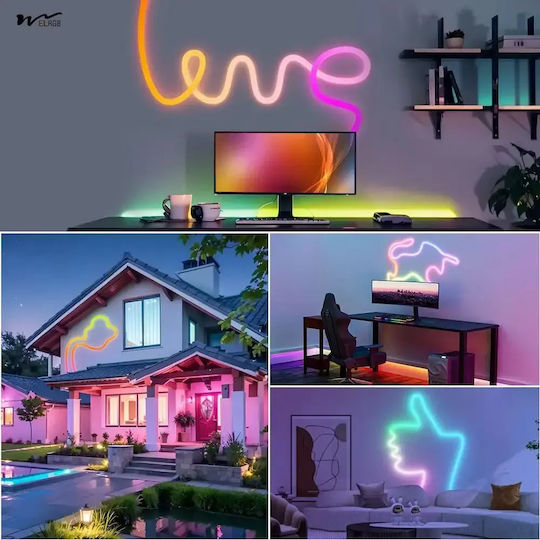 Waterproof LED Strip USB 5V RGB Light 2m Neon Flex with Power Supply & Remote Control