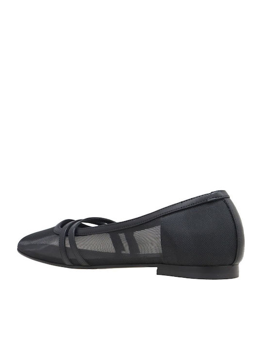 Fabric Ballerinas Black