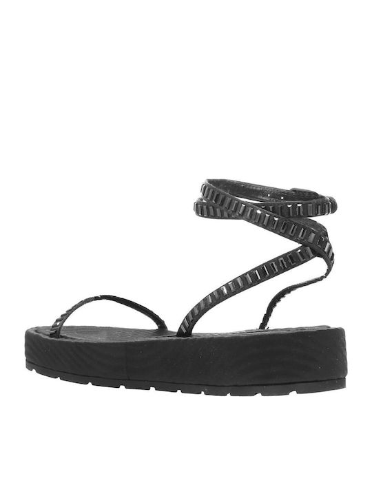 Women's Flat Sandals in Black Color