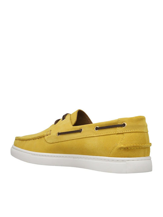 Suede Ανδρικά Boat Shoes σε Κίτρινο Χρώμα