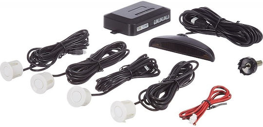 Set Senzori Parcare Detector Parktronic Display Monitor Radar 4 Senzori Albi