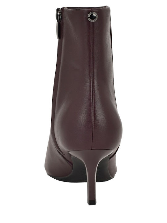Kryger9x9 Leather Women's Ankle Boots with Medium Heel Red