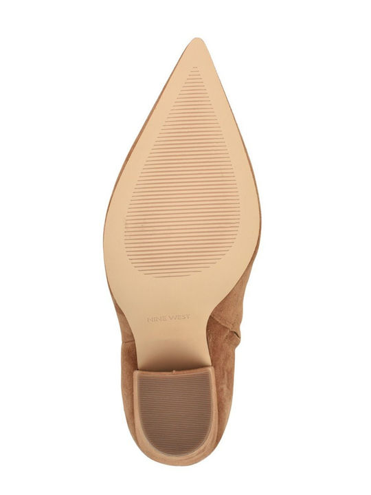 Ariza Suede Women's Ankle Boots with Medium Heel Beige