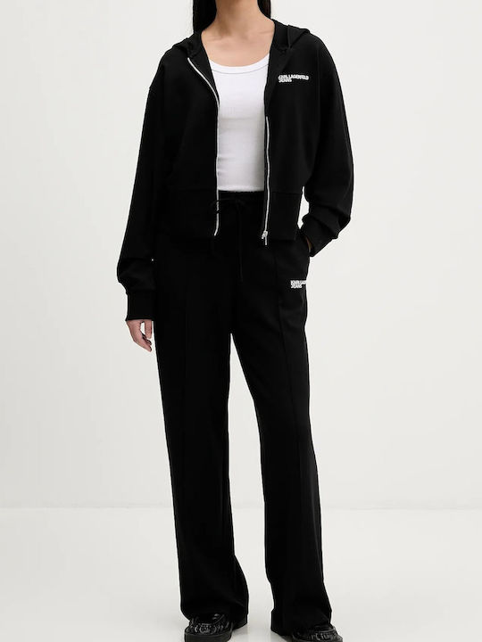 Karl Women's Sweatshirt Jacket Hooded Black