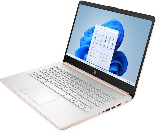 HP 14-dq3015dx 14" (Celeron-N4500/4GB/64GB Flash Storage/W11 S) Pale Rose Gold (US Keyboard)