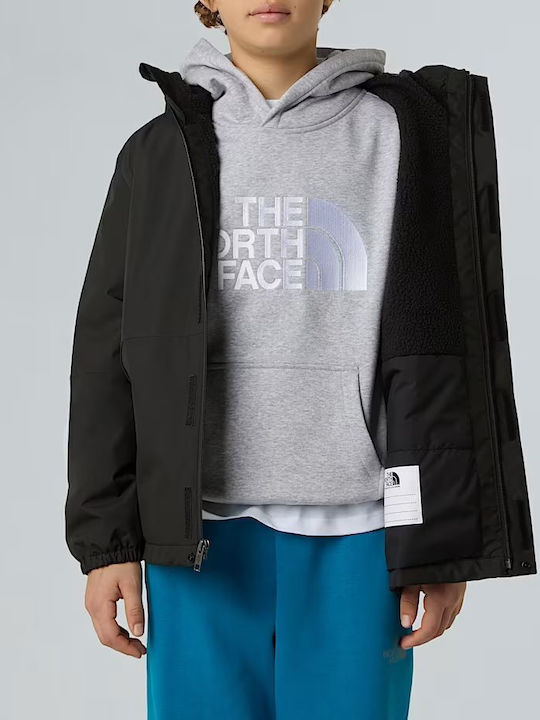 Waterproof Kids' Sports Jacket Windproof with Lining & Hood Black Antora