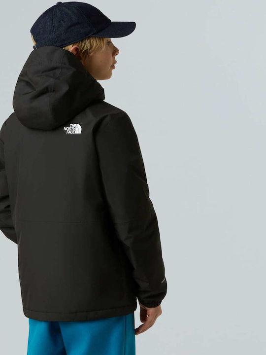 Waterproof Kids' Sports Jacket Windproof with Lining & Hood Black Antora
