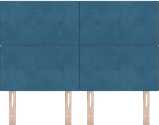vidaXL LED-Kopfteil aus Holz Blau 144 x 128 cm
