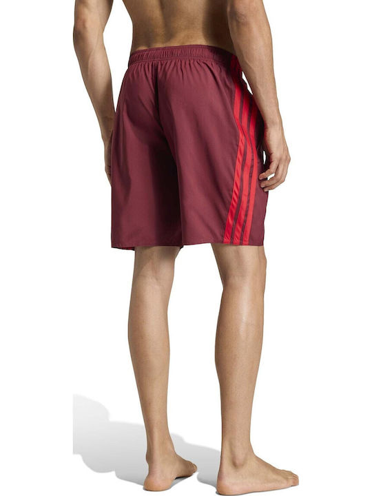 adidas 3 Stripes Men's Swimwear Shorts Red Striped