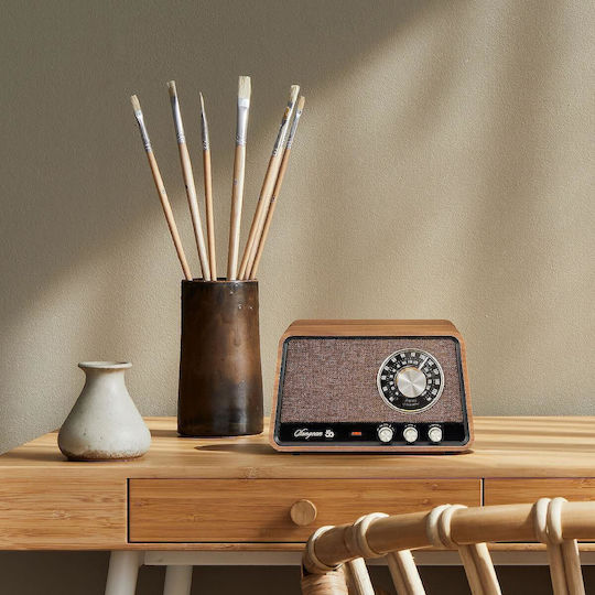 Sangean WR-101 Επιτραπέζιο Ραδιόφωνο Ρεύματος με Bluetooth Walnut