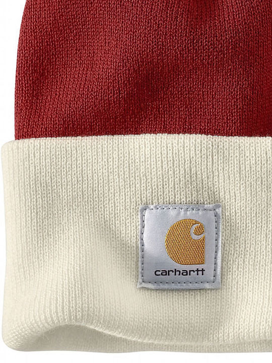 Beanie Ανδρικός Σκούφος με Rib Πλέξη σε Κόκκινο χρώμα