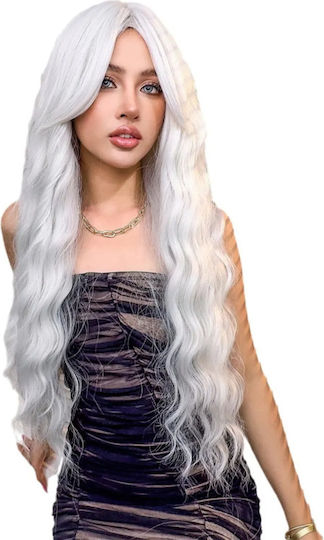 Silver Long Curly Hair Wig 85cm