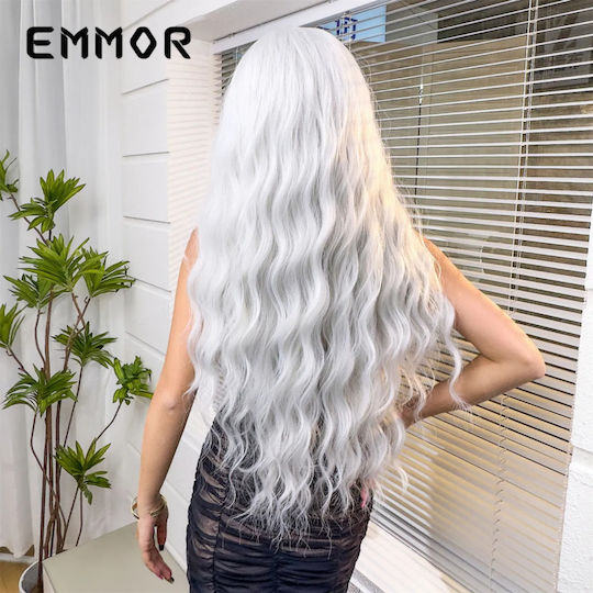 Silver Long Curly Hair Wig 85cm