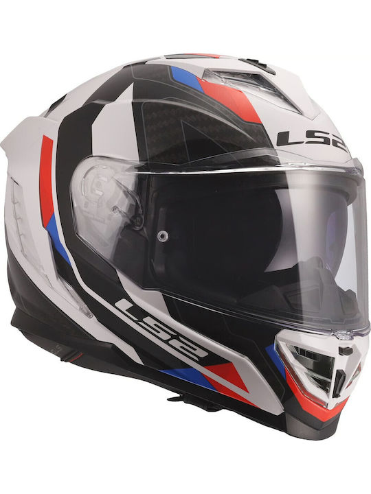 LS2 FF818 Storm III Sporty White/Blue/Red Мотоциклетна каска Full Face ECE 22.06 1600гр с Sunvisor
