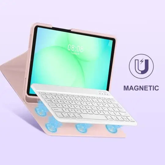 Tech-Protect Sc Pen Flip Cover with Keyboard in International English Pink (Samsung Galaxy Tab A9+, A11+ Plus 11.0)