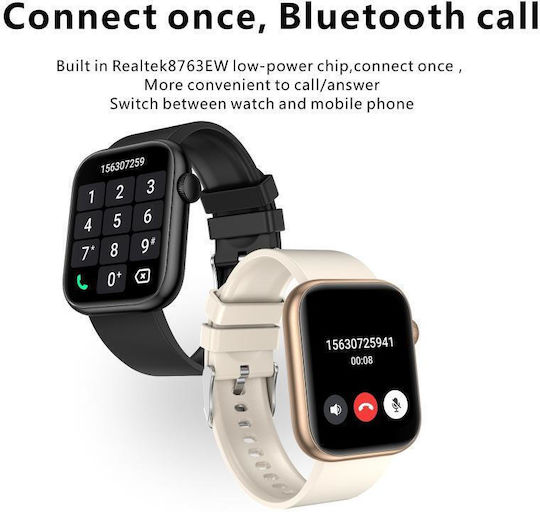 Microwear QX7 45mm Smartwatch with Heart Rate Monitor (Black)