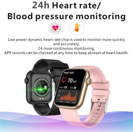 Microwear QX7 45mm Smartwatch with Heart Rate Monitor (Black)