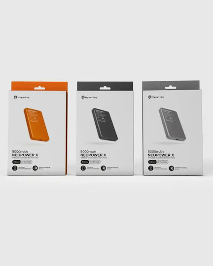 Hyperloq NeoPower X MagSafe 5000mAh 15W with USB-A Port and USB-C Port Orange