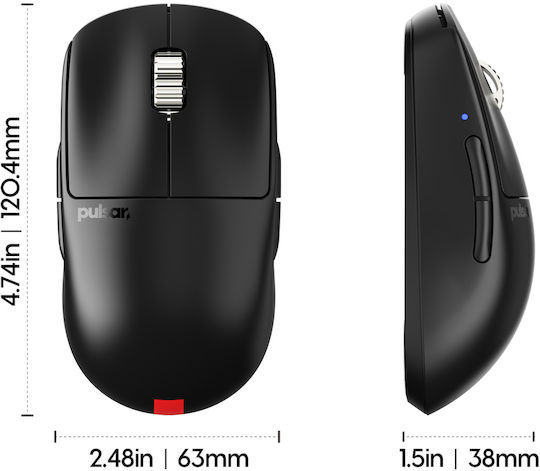 Pulsar X2A eS Medium Gaming Mouse Negru