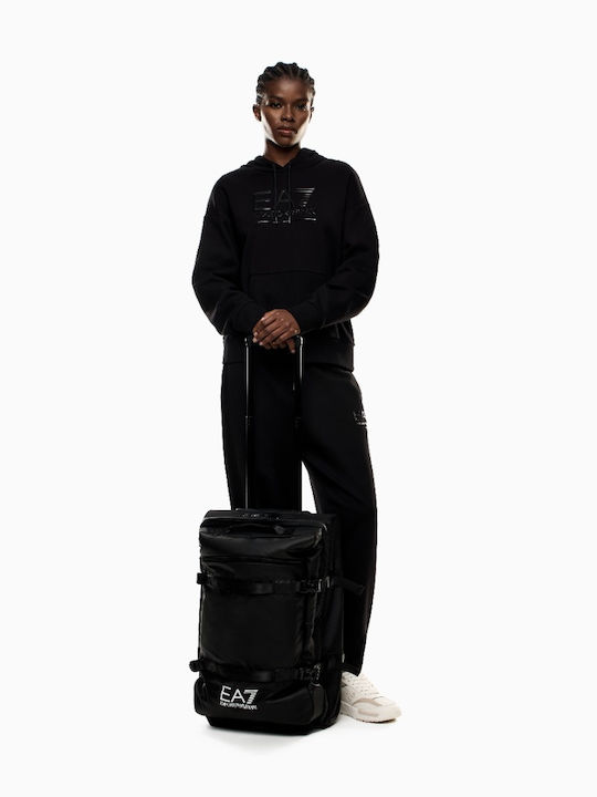 Emporio Armani Cabin Travel Suitcase Black with 4 Wheels Height 55cm