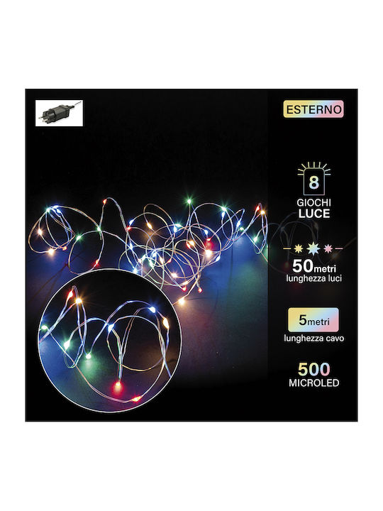 Λαμπάκια LED 50μ. Πολύχρωμα σε Σειρά