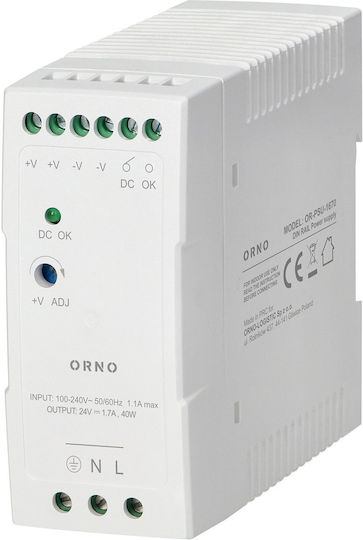 Orno DIN-Schienen-Netzteil mit Ausgang 24V und Leistung 40W 1.7A